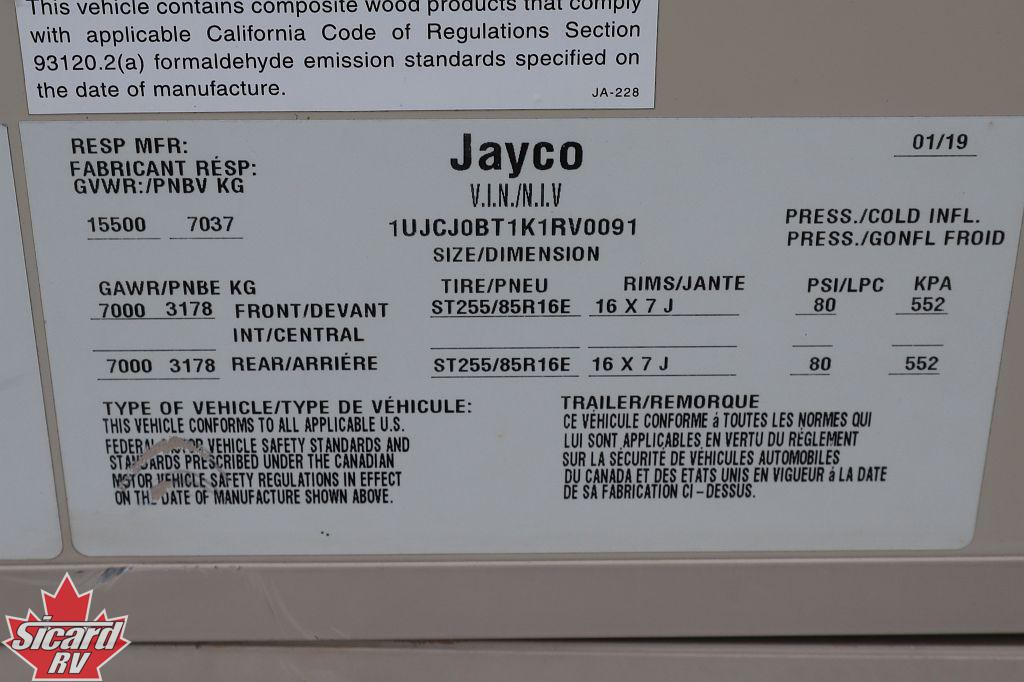 2019 JAYCO PINNACLE 32RLTS