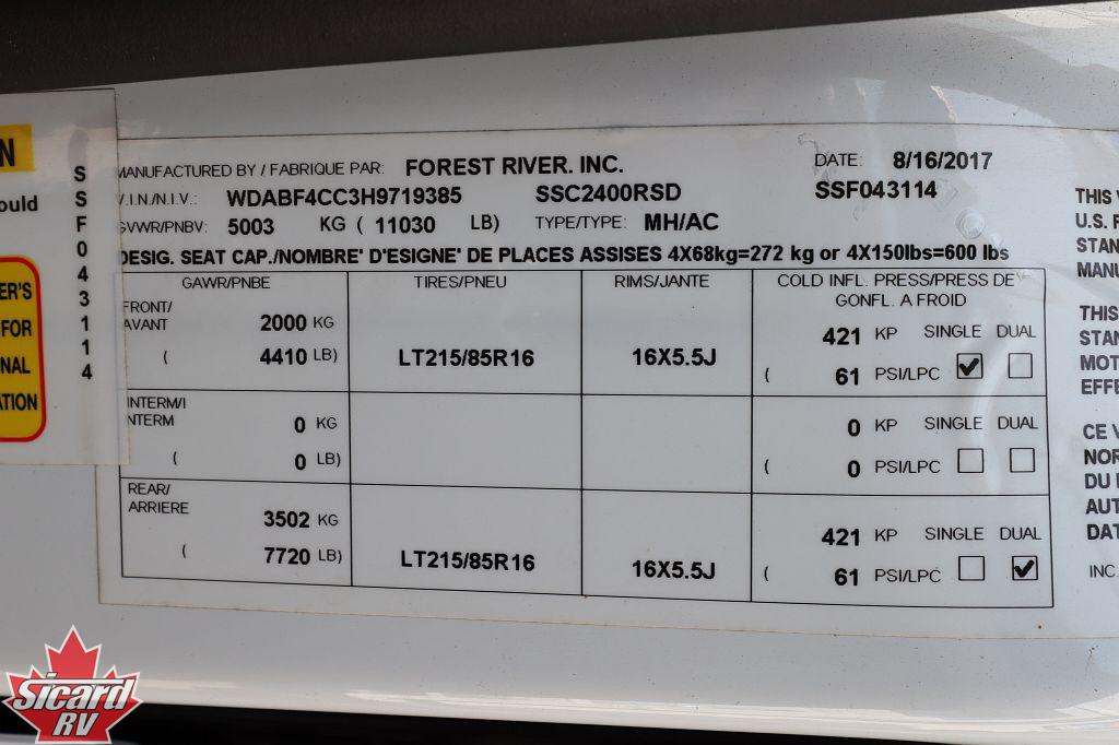 2018 FOREST RIVER SUNSEEKER 2400R
