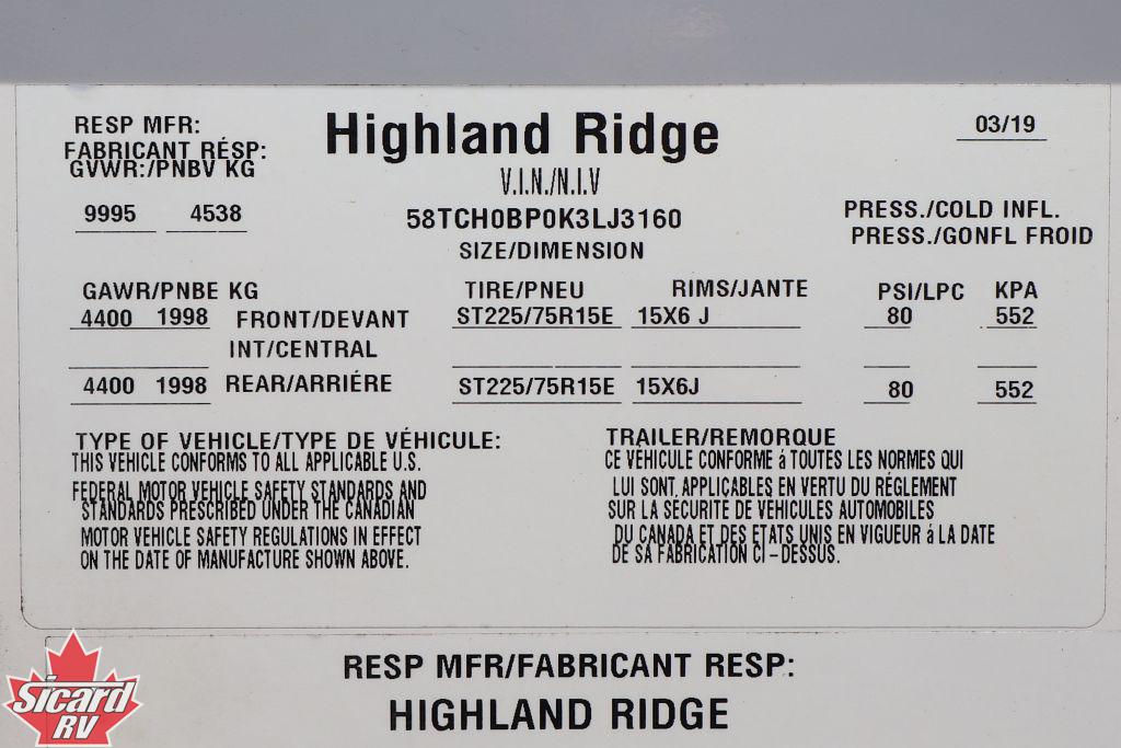 2019 HIGHLAND RIDGE OPEN RANGE LIGHT 291RLS