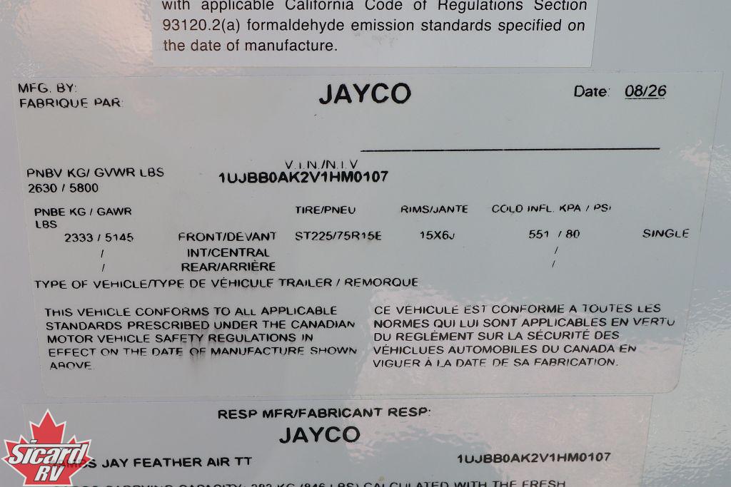 2027 JAYCO JAY FEATHER AIR 19MBS
