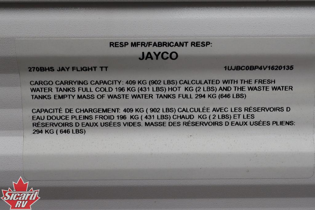 2027 JAYCO JAY FLIGHT SPORT 270BHS