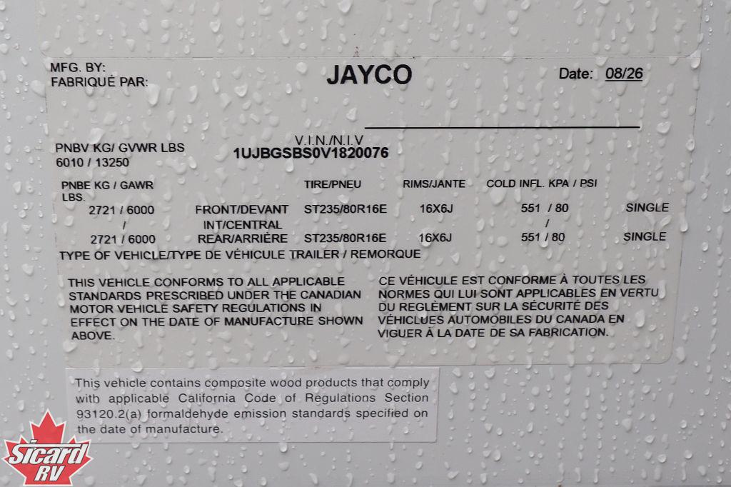2027 JAYCO SEISMIC 265