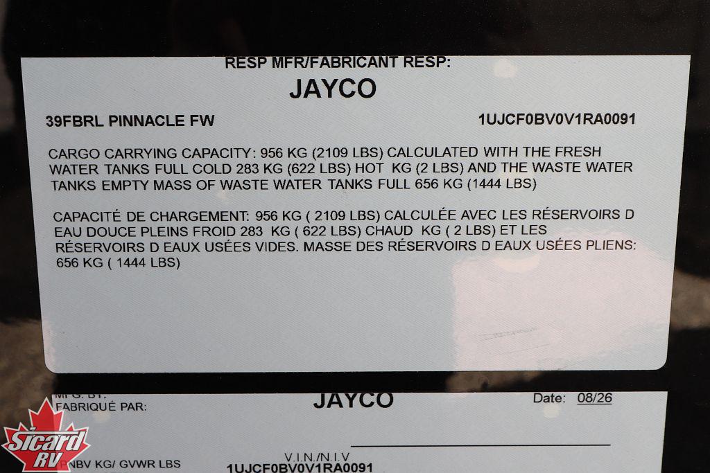 2027 JAYCO PINNACLE 39FBRL
