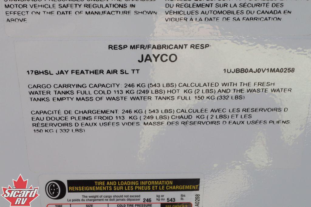 2027 JAYCO JAY FEATHER AIR SUPER LITE 17BHSL