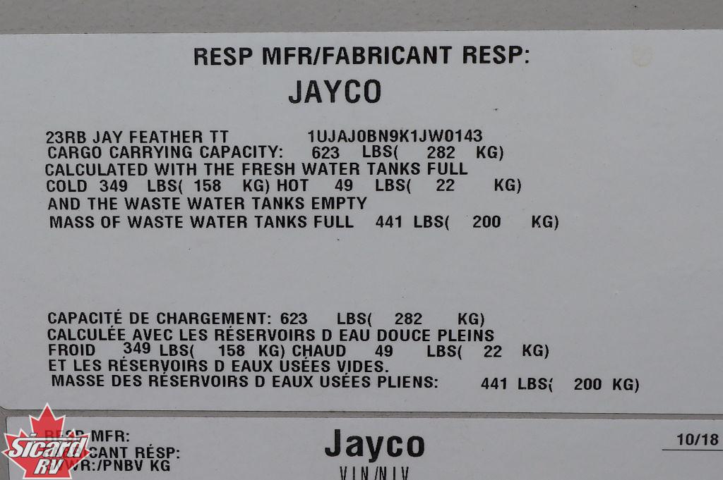 2019 JAYCO JAY FEATHER 23RB