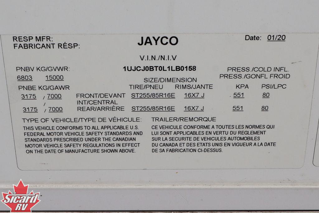 2020 JAYCO NORTH POINT 310RLTS