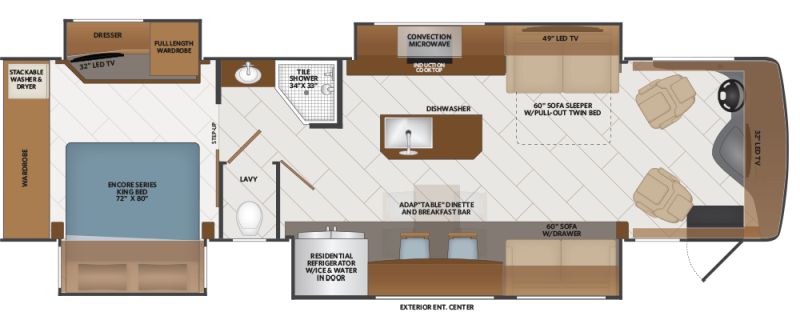 Floorplan for 2022 FLEETWOOD DISCOVERY LXE 36HQ