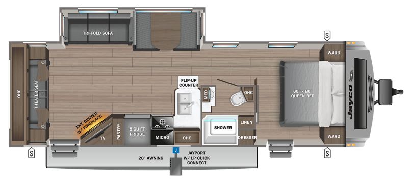 Floorplan for 2023 JAYCO WHITE HAWK 29RL