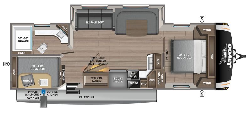Floorplan for 2023 JAYCO EAGLE HT 284BHOK