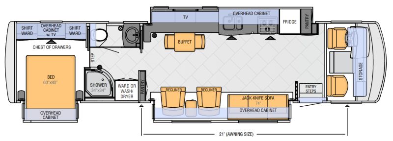 Floorplan for 2012 NEWMAR CANYON STAR 3856