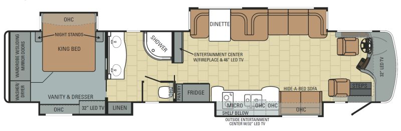 Floorplan for 2013 ENTEGRA COACH CORNERSTONE 45J