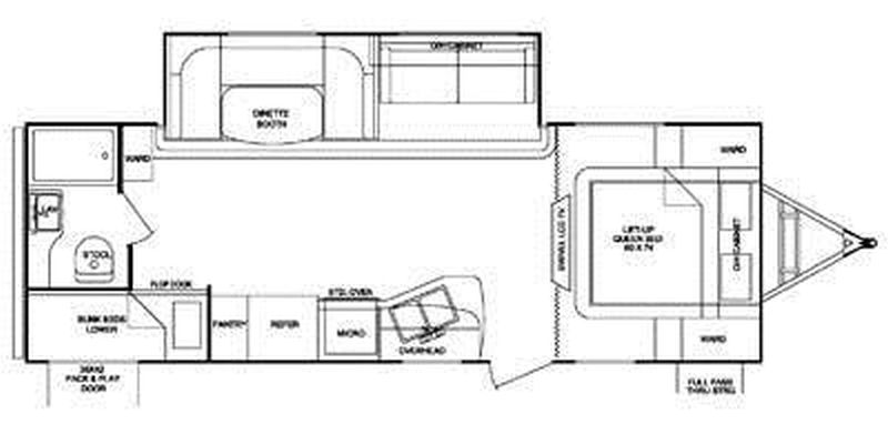 Floorplan for 2012 CRUISER RV SHADOW CRUISER 260BHS