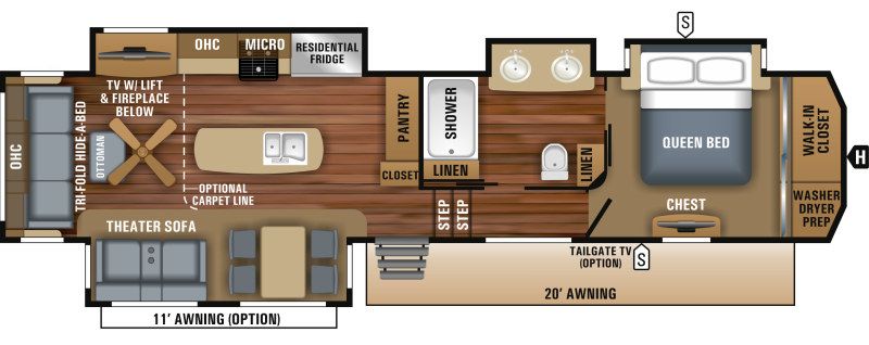 Floorplan for 2018 JAYCO NORTH POINT 381DLQS