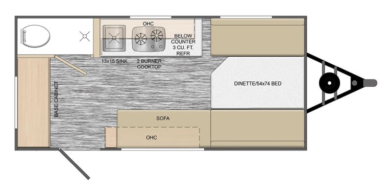 Floorplan for 2024 TRAVEL LITE ROVE LITE 14FD