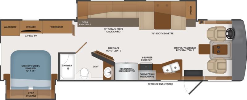 Floorplan for 2022 FLEETWOOD BOUNDER 33C
