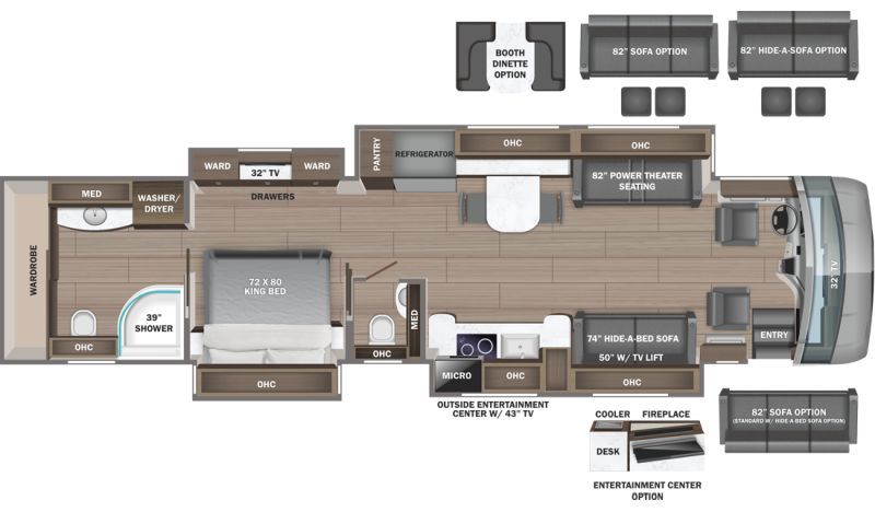 Floorplan for 2024 ENTEGRA COACH ASPIRE 44W