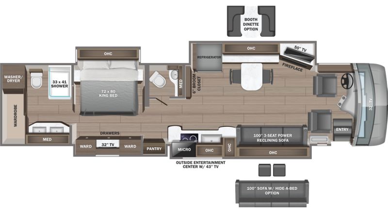 Floorplan for 2024 ENTEGRA COACH CORNERSTONE 45B