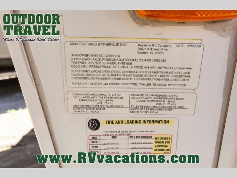 USED 2009 KEYSTONE RV OUTBACK SYDNEY EDITION 321FRL FIFTH