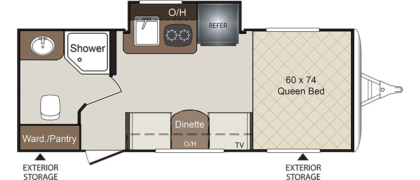 2018 KEYSTONE COLT 172RBCT (couples) Floorplan