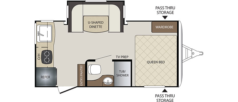 2018 KEYSTONE BULLET CROSSFIRE 1750RK (couples) Floorplan