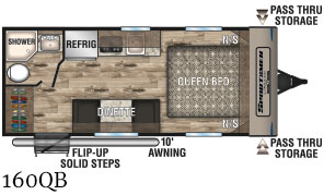 2020 K-Z INC. SPORTSMEN CLASSIC 160QB (couples) Floorplan