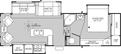 2005 FLEETWOOD TERRY QUANTUM 295RLTS (couples) Floorplan
