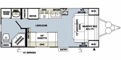 2011 FOREST RIVER ROCKWOOD MINI-LITE 2304 (couples) Floorplan