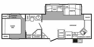 2011 FOREST RIVER WILDCAT 29FKS (couples) Floorplan