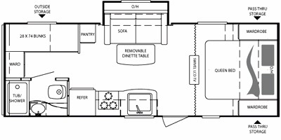 2012 KEYSTONE BULLET 230BHS (bunks) Floorplan