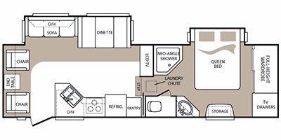 2010 KEYSTONE COUGAR HIGH COUNTRY 291RLS (couples) Floorplan