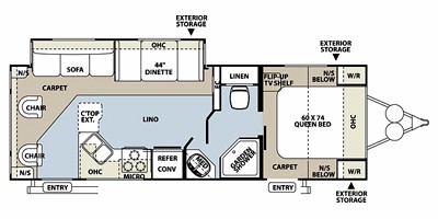 2011 FOREST RIVER ROCKWOOD 2604 (couples) Floorplan