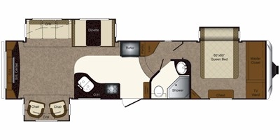 2011 KEYSTONE LAREDO 310RE (couples) Floorplan