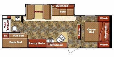2013 GULFSTREAM KINGSPORT 264BHS (bunks) Floorplan