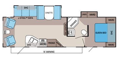 2012 JAYCO JAYFLIGHT 29RLDS (couples) Floorplan