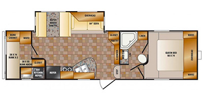 2014 CROSSROADS ZINGER 290BH (bunks) Floorplan