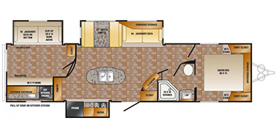 2013 CROSSROADS ZINGER 33BH (bunks) Floorplan
