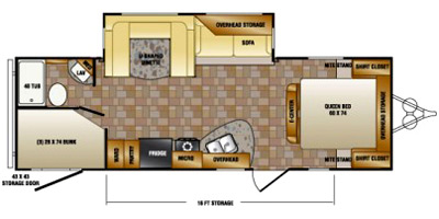2015 CROSSROADS ZINGER 26DT (bunks) Floorplan