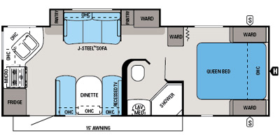 2014 JAYCO WHITEHAWK 24RKS (couples) Floorplan