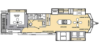 2015 COACHMEN CATALINA 39MKTS (couples) Floorplan