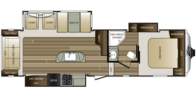 2015 KEYSTONE COUGAR HIGH COUNTRY 29RLI (couples) Floorplan