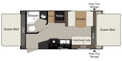 2016 KEYSTONE RV PASSPORT 171EXP (bunks) Floorplan