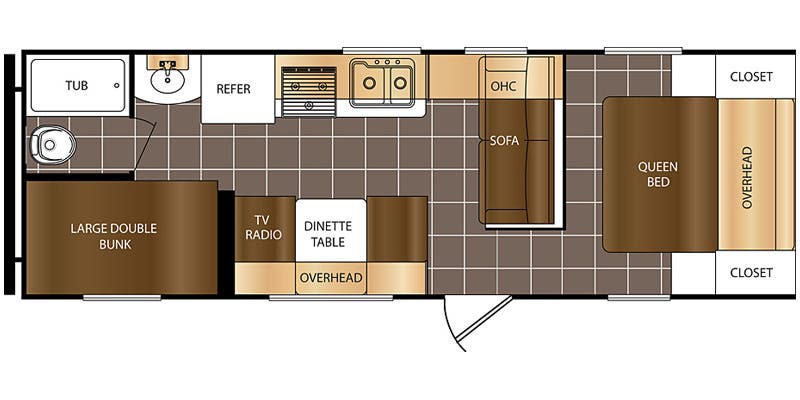 2016 PRIMETIME AVENGER 26BH (bunks) Floorplan