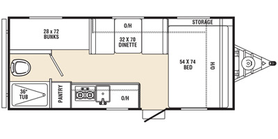 2017 FOREST RIVER VIKING 17BH (bunks) Floorplan