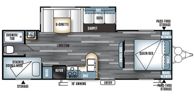 2016 FOREST RIVER SALEM 27DBUD (bunks) Floorplan