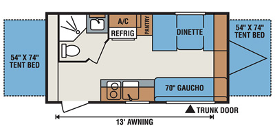 2017 K-Z INC. SPORTSMEN CLASSIC 18RBT (bunks) Floorplan