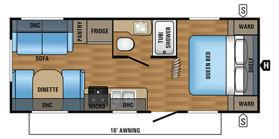 2017 JAYCO JAY FEATHER 212QBW (couples) Floorplan