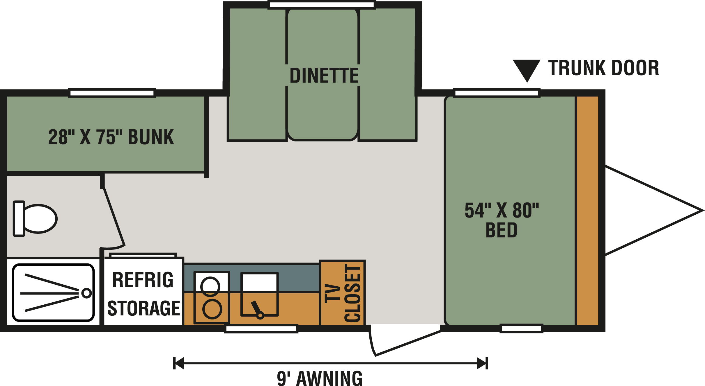 2019 K-Z INC. SPORTSMEN CLASSIC 181BH (bunks) Floorplan