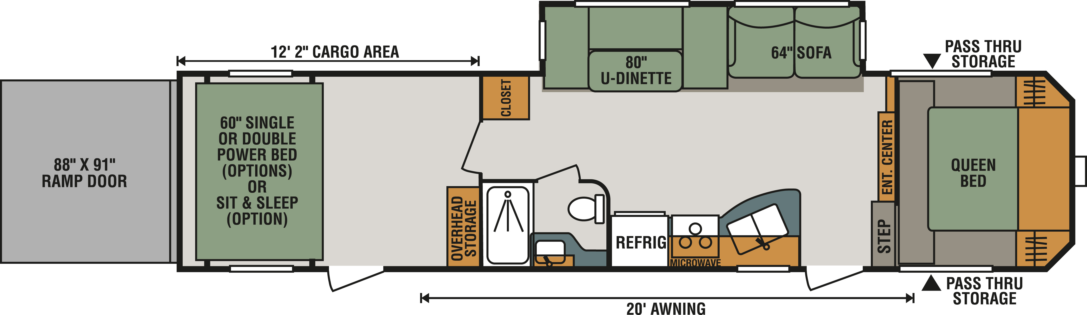 2018 K-Z INC. SPORTSTER 331TH12 (bunks) DEMO Floorplan