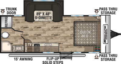 2020 K-Z INC. ESCAPE 201RB (couples) Floorplan
