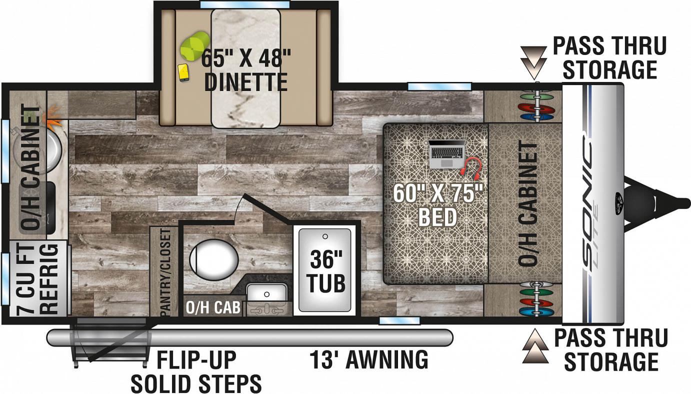 2020 VENTURE SONIC LITE 169VRK Floorplan